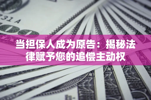 北京当担保人成为原告:揭秘法律赋予您的追偿主动权 北京当担保人成为原告:揭秘法律赋予您的追偿主动权