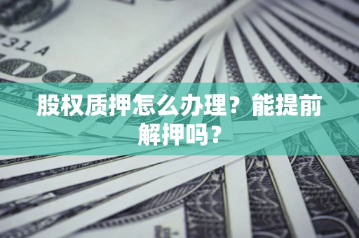 北京股权质押怎么办理？能提前解押吗？